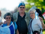 Mark Vandermaas w/supporters on Day 11 of 'Blue Beret' vigil, London, Ontario, Canada, July 03/11