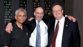 Dr. Salim Mansur; Rabbi Jonathan Hausman; Mark Vandermaas at inaugural Israel Truth Week Conference, London, ON, Canada, March 21/12 