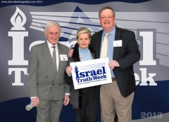 Salomon Benzimra (author of 'The Jewish Peoples Rights To The Land of Israel') and Goldi Steiner, founders of Canadians for Israel's Legal Rights (CILR), with ITW founder Mark Vandermaas (far right), 2013 Israel Truth Week conference, March 5-6 (photo taken March 5/13)